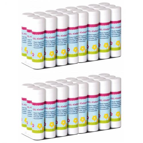 Gel-Klebestift 40g - Auswahl: 24er Set mit Lsungsmittel